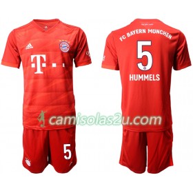Camisolas de Futebol FC Bayern München HUMMELS 5 Criança Equipamento Principal 2019/20 Manga Curta